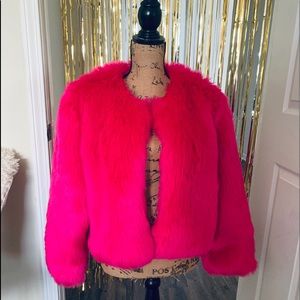 Hot Pink Faux Fur Jacket
